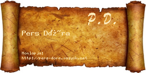Pers Dóra névjegykártya